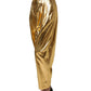 Metallic Gold High Waist Pleated Tapered Pants