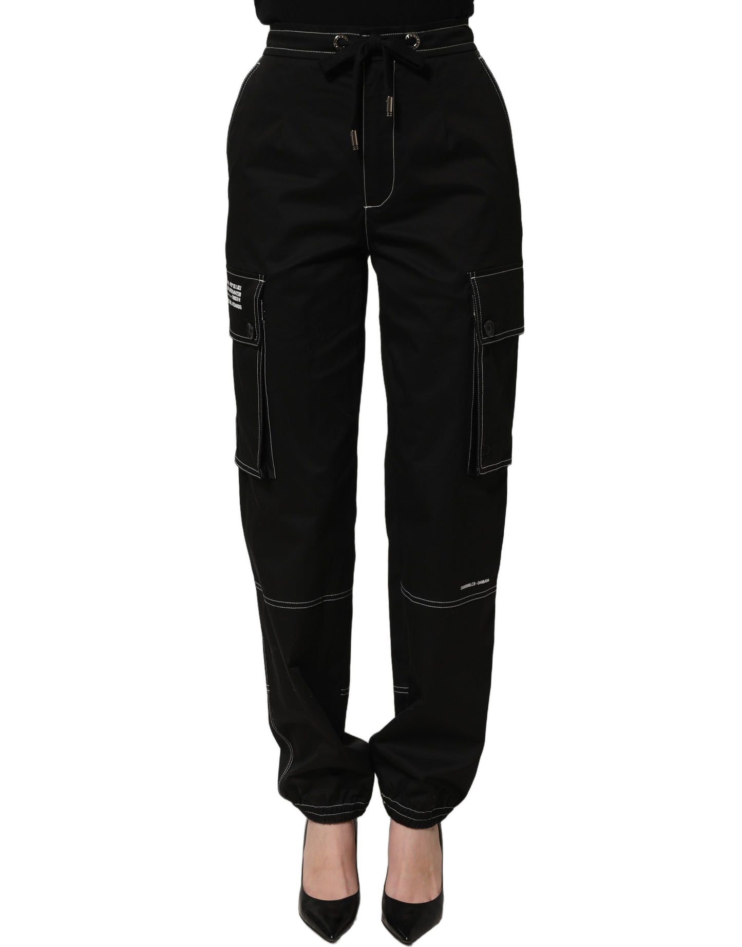 Black Vibe Cargo High Waist Straight Pants