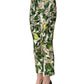 White Floral Print Cropped Straight Pants