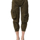 Olive Green High Waist Cargo Trouser Pants