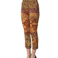 Multicolor Mosaic Print Crepe Cropped Trouser Pants