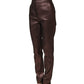 Metallic Brown High Waist Tapered Leg Pants