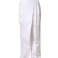 White Cotton High Waist Pleated Wide Leg Pants