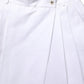 White Cotton High Waist Pleated Wide Leg Pants