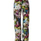 Multicolor Floral High Waist Wide Leg Pants