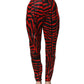 Red Black Zebra Print Cotton HighWaist Pants