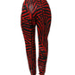 Red Black Zebra Print Cotton HighWaist Pants