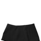 Black Wool A-line Low Waist Mini Women Skirt