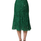 Green Lace High Waist Mermaid Midi Skirt