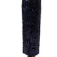 Blue Sequin High Waist PencilCut Midi Skirt