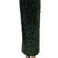 Green Sequin High Waist Pencil Cut Midi Skirt