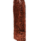 Bronze Sequin HighWaist PencilCut Midi Skirt