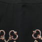 Black Floral Embellished A-line Mini Skirt