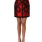 Red Soutache Embroidery A-line Mini Skirt