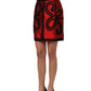 Red Soutache Embroidery A-line Mini Skirt