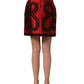 Red Soutache Embroidery A-line Mini Skirt