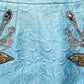 Blue Jacquard Embroidered A-line Midi Skirt