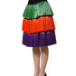 Multicolor Fringed High Waist Knee Length Skirt