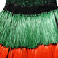 Multicolor Fringed High Waist Knee Length Skirt