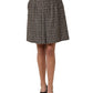 Brown Tweed High Waist A-line Mini Skirt