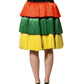 Multicolor Fringe Sequin High Waist Knee Length Skirt