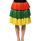 Multicolor Fringe Sequin High Waist Knee Length Skirt