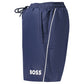 Blue Polyester Men's Swimwear