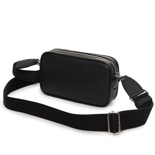 Black Leather Belt Bag