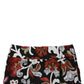 Black Floral Jacquard Mid Waist Mini Skirt