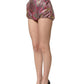 Pink Floral HighWaist Jacquard Hotpants Shorts