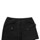 Black Cotton Mid Waist A-line Mini Skirt