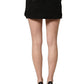 Black Cotton Mid Waist A-line Mini Skirt