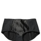 Black Low Waist Satin Culotte Hotpants Shorts