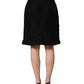 Black High Waist Pencil Cut Knee Length Skirt