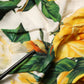 White Rose Print HighWaist Sheath Mini Skirt