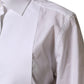 White Cotton Tuxedo Bib Long Sleeve Dress Shirt