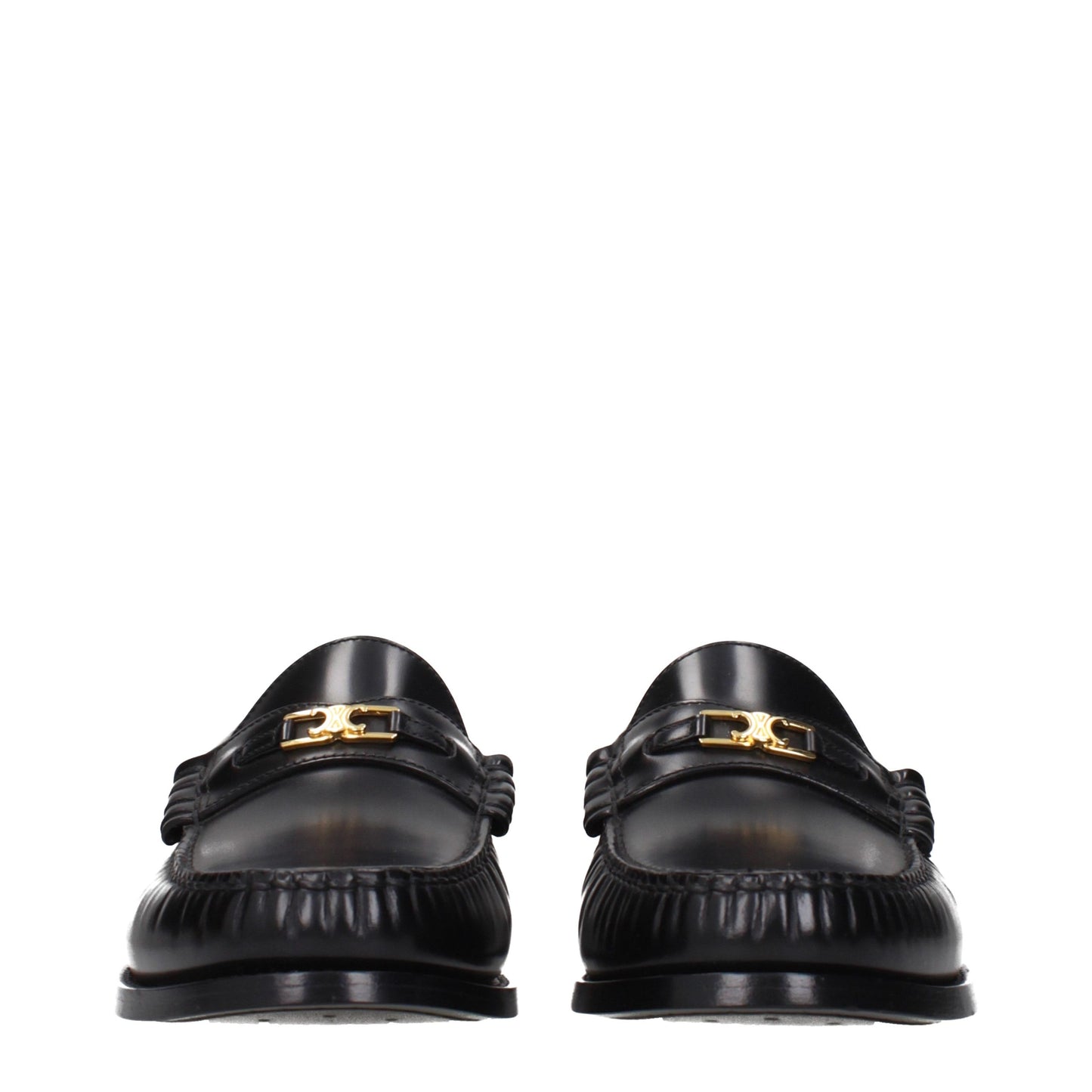 Black Leather Slip-On Loafers