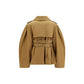 Beige Cotton Full-Length Jacket