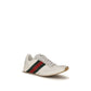 White Polyester Athletic Sneakers