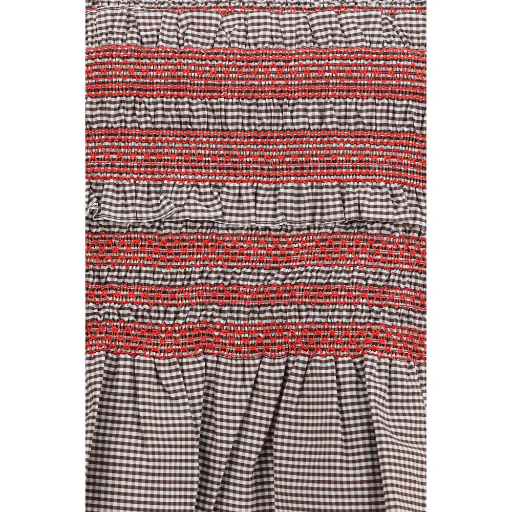 Brown Cotton Sleeveles T-Shirt