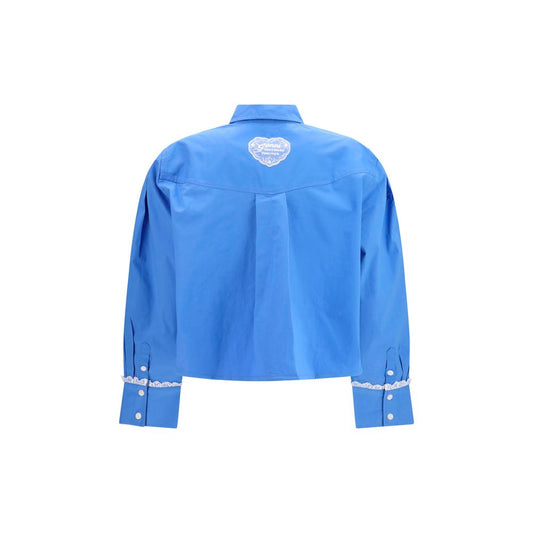 Blue Cotton Pattern Shirt