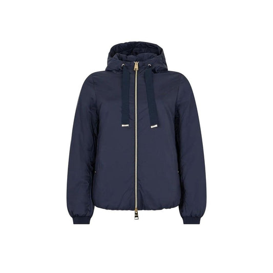 Blue Polyamide Full-Length Jacket
