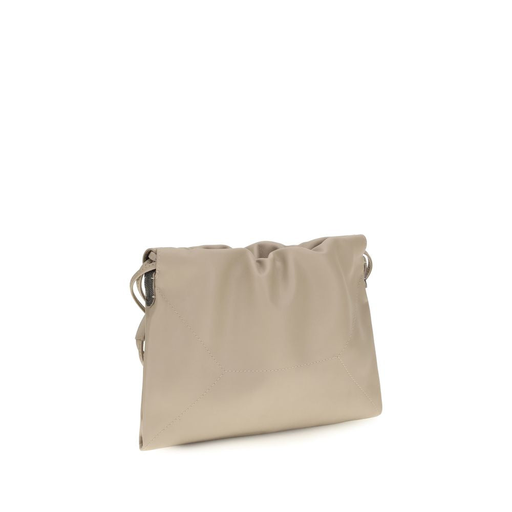 Beige Calf Leather Bos Taurus Clutch Bag