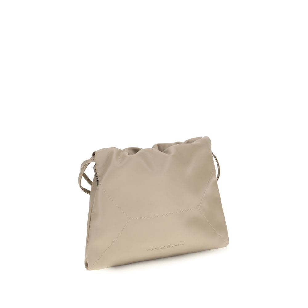 Beige Calf Leather Bos Taurus Clutch Bag