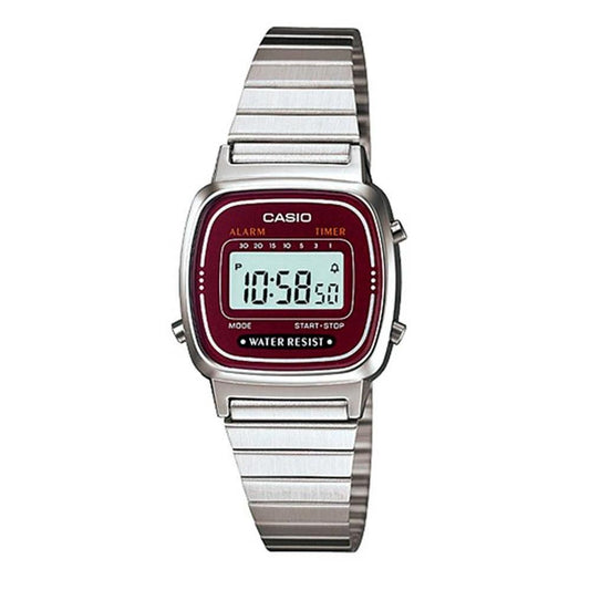 Silver Stainless Steel Digital Watch