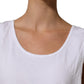 White Cotton Round Neck Sleeveless Tank Top