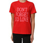 Red Graphic Cotton Jersey Crew Neck T-shirt