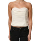 Off White Strapless Sweetheart Neck Top