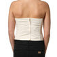 Off White Strapless Sweetheart Neck Top