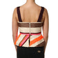 Multicolor Striped Cotton Sleeveless Draped Peplum Top